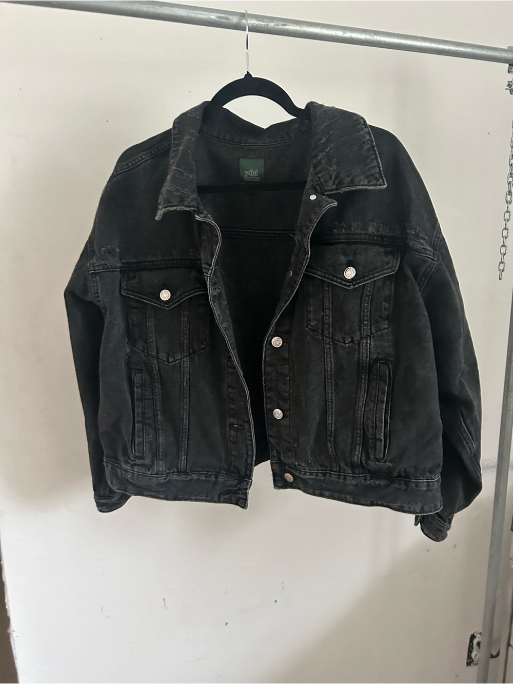Wild Fable Black Denim jean Jacket Classic Trucker Style oversized xxl juniors